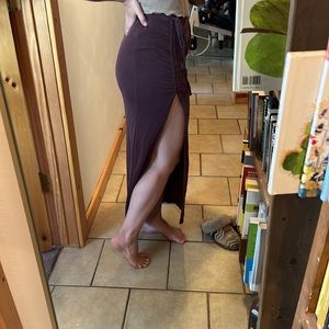 Free People burgundy midi skirt